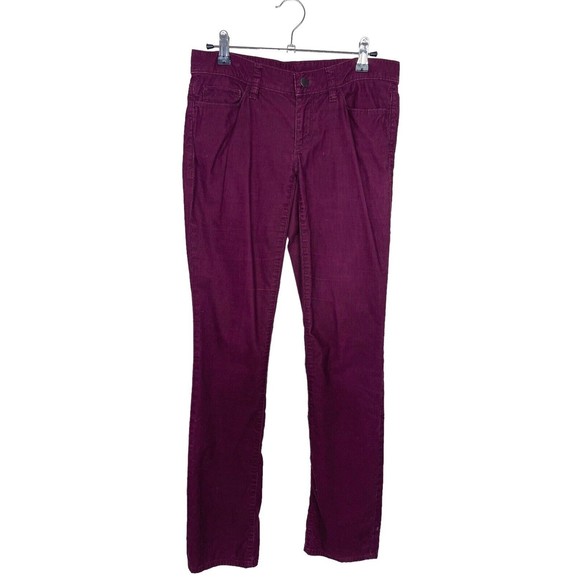 Ann Taylor Pants - Ann Taylor Corduroy Low Rise Straight Leg Pants Size 2 Burgundy Cotton